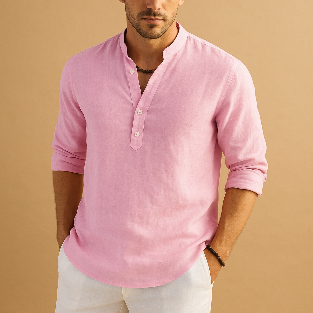 Haven Hills Linen Stand-up Collar Shirt
